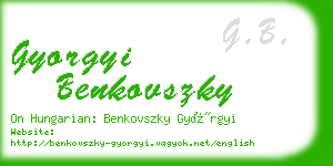 gyorgyi benkovszky business card